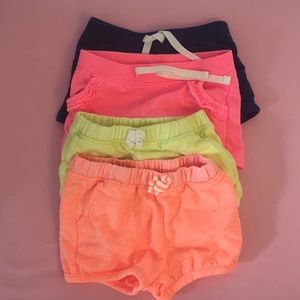 Carters Baby Girls Pull-on Stripe Shorts with Blue Bow-3 Months